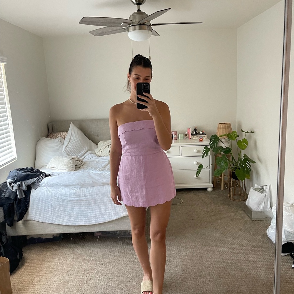 Abercrombie Pink Linen Two Piece Set